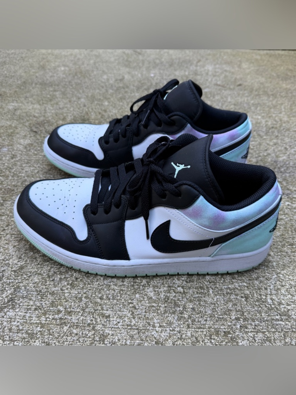 Nike Air Jordan 1 Low SE Tie Dye Mint Foam White Black Mens 11 / W 12.5 Sneakers